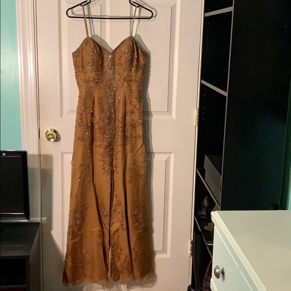 Custom Made Sequins Beaded Evening Gown - Picture 2 of 8